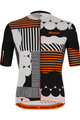 SANTINI Rövid ujjú kerékpáros mez - DELTA OPTIC - fehér/narancssárga/fekete