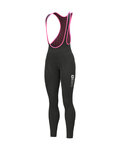 ALÉ Hosszú kerékpáros nadrág kantárral - SOLID ESSENTIAL - rózsaszín/fekete