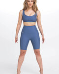 ATHLEEYA Rövid kerékpáros nadrág kantár nélkül - ESSENTIAL - kék