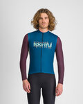 SPORTFUL Hosszú ujjú kerékpáros mez - SUPERGIARA LOGO THERMAL - kék/lila