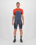 KARPOS Rövid ujjú kerékpáros mez - GREEN FIRE - piros/szürke