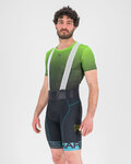 KARPOS Rövid kerékpáros nadrág kantárral - VERVE EVO - fekete/türkiz