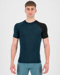 KARPOS Rövid ujjú kerékpáros póló - DINAMICO MERINO 130 - kék/fekete