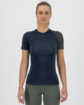 KARPOS Rövid ujjú kerékpáros póló - DINAMICO MERINO 130 W - kék/fekete