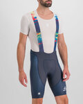 SPORTFUL Rövid kerékpáros nadrág kantárral - PETER SAGAN BODYFIT CLASSIC - kék