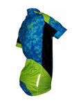 HAVEN Rövid ujjú kerékpáros mez - SINGLETRAIL KID - kék/zöld