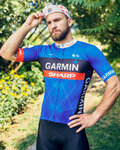 BONAVELO Rövid ujjú kerékpáros mez - GARMIN SHARP - kék/fekete