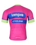 BONAVELO Rövid ujjú kerékpáros mez - LAMPRE - rózsaszín/kék
