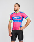 BONAVELO Rövid ujjú kerékpáros mez - LAMPRE - rózsaszín/kék