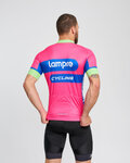 BONAVELO Rövid ujjú kerékpáros mez - LAMPRE - rózsaszín/kék