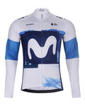 BONAVELO Hosszú ujjú kerékpáros mez - MOVISTAR 2025 WINTER  - fehér/kék