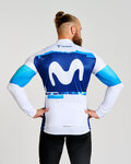 BONAVELO Hosszú ujjú kerékpáros mez - MOVISTAR 2025 WINTER  - fehér/kék