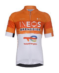 BONAVELO Rövid ujjú kerékpáros mez - INEOS GRENADIERS KID 2026 - fehér/narancssárga