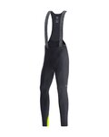 GORE Hosszú kerékpáros nadrág kantárral - C3 THERMO - fekete/sárga