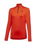 GORE Hosszú ujjú kerékpáros póló - EVERYDAY THERMO 1/4-ZIP WMN - narancssárga
