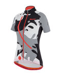 SANTINI Rövid ujjú kerékpáros mez - GIADA MAUI LADY - fekete/szürke/fehér