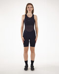 SANTINI Rövid kerékpáros nadrág kantárral - UNICO LADY - fekete