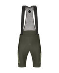 SANTINI Rövid kerékpáros nadrág kantárral - GRAVEL - zöld