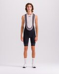 SANTINI Rövid kerékpáros nadrág kantárral - KARMA DELTA - fekete