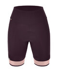 SANTINI Rövid kerékpáros nadrág kantár nélkül - GIADA PURE - rózsaszín/lila
