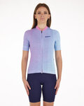 SANTINI Rövid ujjú kerékpáros mez - PAWS FORMA - rózsaszín/lila