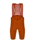 SANTINI Rövid kerékpáros nadrág kantárral - RTR - narancssárga/barna