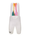 SANTINI Rövid kerékpáros nadrág kantárral - UNICO EDGE - fehér