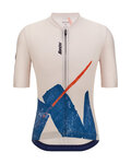SANTINI Rövid ujjú kerékpáros mez - NOTE - fehér/kék