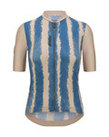 SANTINI Rövid ujjú kerékpáros mez - BAMBU - kék/bézs