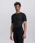 SANTINI Rövid ujjú kerékpáros póló - DRY - fekete