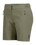 SCOTT Rövid kerékpáros nadrág kantár nélkül - ENDURANCE LS/FIT W/PAD W - zöld