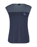 SCOTT Rövid ujjú kerékpáros póló - TRAIL FLOW W - kék