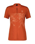 SCOTT Rövid ujjú kerékpáros mez - TRAIL FLOW ZIP SS W - narancssárga