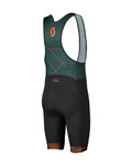 SCOTT Rövid kerékpáros nadrág kantárral - TEAM - zöld/fekete