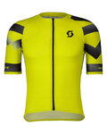 SCOTT Rövid ujjú kerékpáros mez - PREMIUM CLIMBER - sárga/fekete
