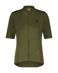 SCOTT Rövid ujjú kerékpáros mez - GRAVEL MERINO - zöld