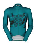 SCOTT Hosszú ujjú kerékpáros mez - TEAM WARM GRAPHICS - türkiz