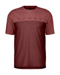 SCOTT Rövid ujjú kerékpáros póló - DEFINED MERINO SS - piros