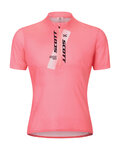 SCOTT Rövid ujjú kerékpáros mez - JUNIOR - rózsaszín/fehér