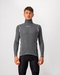 CASTELLI Hosszú ujjú kerékpáros póló - FLANDERS WARM NECK - szürke
