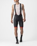CASTELLI Rövid kerékpáros nadrág kantárral - COMPETIZIONE KIT - fekete/piros