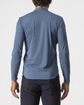 CASTELLI Hosszú ujjú kerékpáros póló - TECH 2 HENLEY - kék
