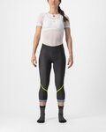 CASTELLI 3/4-es kerékpáros nadrág kantár nélkül - VELOCISSIMA THERMAL - fekete/világoszöld