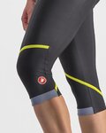 CASTELLI 3/4-es kerékpáros nadrág kantár nélkül - VELOCISSIMA THERMAL - fekete/világoszöld