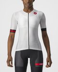 CASTELLI Rövid ujjú kerékpáros mez - FREE SPEED 2W RACE - fehér/fekete