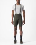 CASTELLI Rövid kerékpáros nadrág kantárral - FREE UNLIMITED - zöld