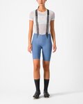 CASTELLI Rövid kerékpáros nadrág kantárral - FREE AERO RC W - világoskék