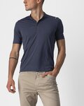 CASTELLI Rövid ujjú kerékpáros póló - TECH 2 POLO - kék