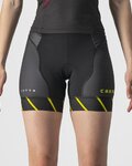 CASTELLI Rövid kerékpáros nadrág kantár nélkül - FREE W SHORT TRI - fekete/világoszöld