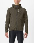 CASTELLI Kerékpáros dzseki béléssel - TRAIL HOODIE - barna